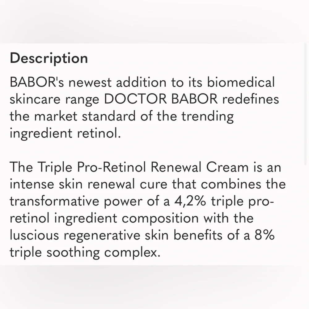 Doctor Babor triple Triple Pro-Retinol Renewal cream Sample‎